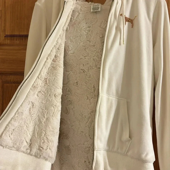 Victorias Secret Pink Fur Lined Hoodie - Picture 5 of 6